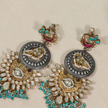 Aaradhya Kundan Pearl Drops Silver Earrings