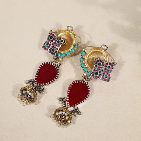 Kalyani Heirloom Bridal Drops Silver Earrings