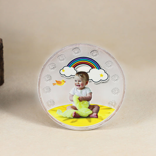 Nanhe Kadam Silver Coin-Cherished keepsake for newborns