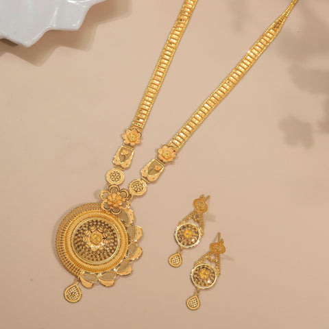 Padmavati Royal Long Gold Necklace Set