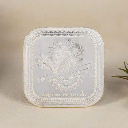 Radha Krishna Rasleela Coin-Elegant square design.