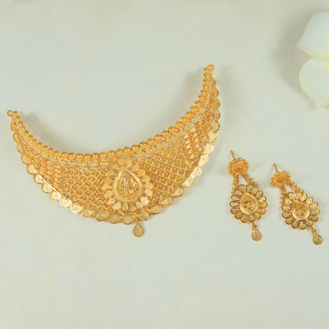 Kanak Shobha Antique Gold Choker Set