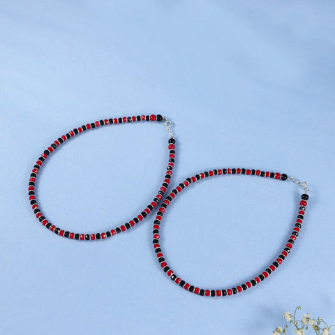 Ritika Trendy silver beaded Anklets