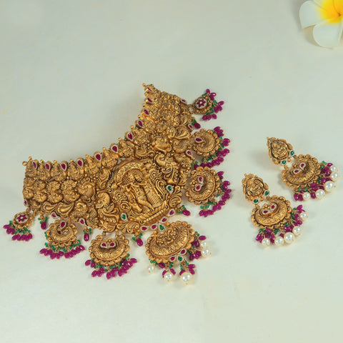Shree Radha Krishna Viraasat Gold Choker Set