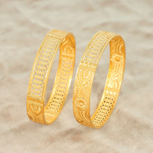 Sushma Golden Floral Jaali Gold Bangles