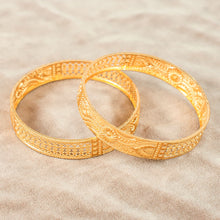 Sushma Golden Floral Jaali Gold Bangles