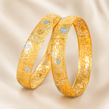 Ishika Regal Floral Heart Gold Bangles