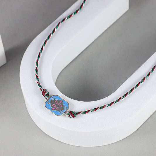 "Colorful Silver Rakhi