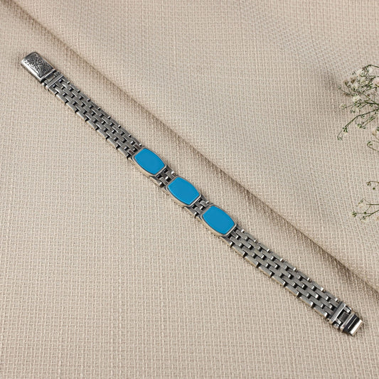 Max Bold Blue Timeless Charm Silver Bracelet