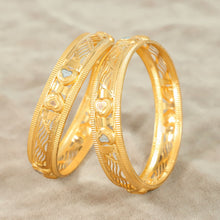 Aarohi Heart Design Gold Bangles