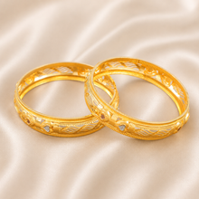 Aarohi Heart Design Gold Bangles