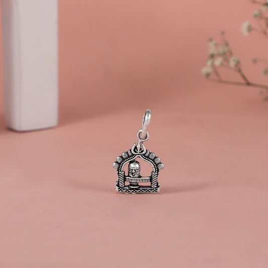 Shivdham Mandir Silver Pendant
