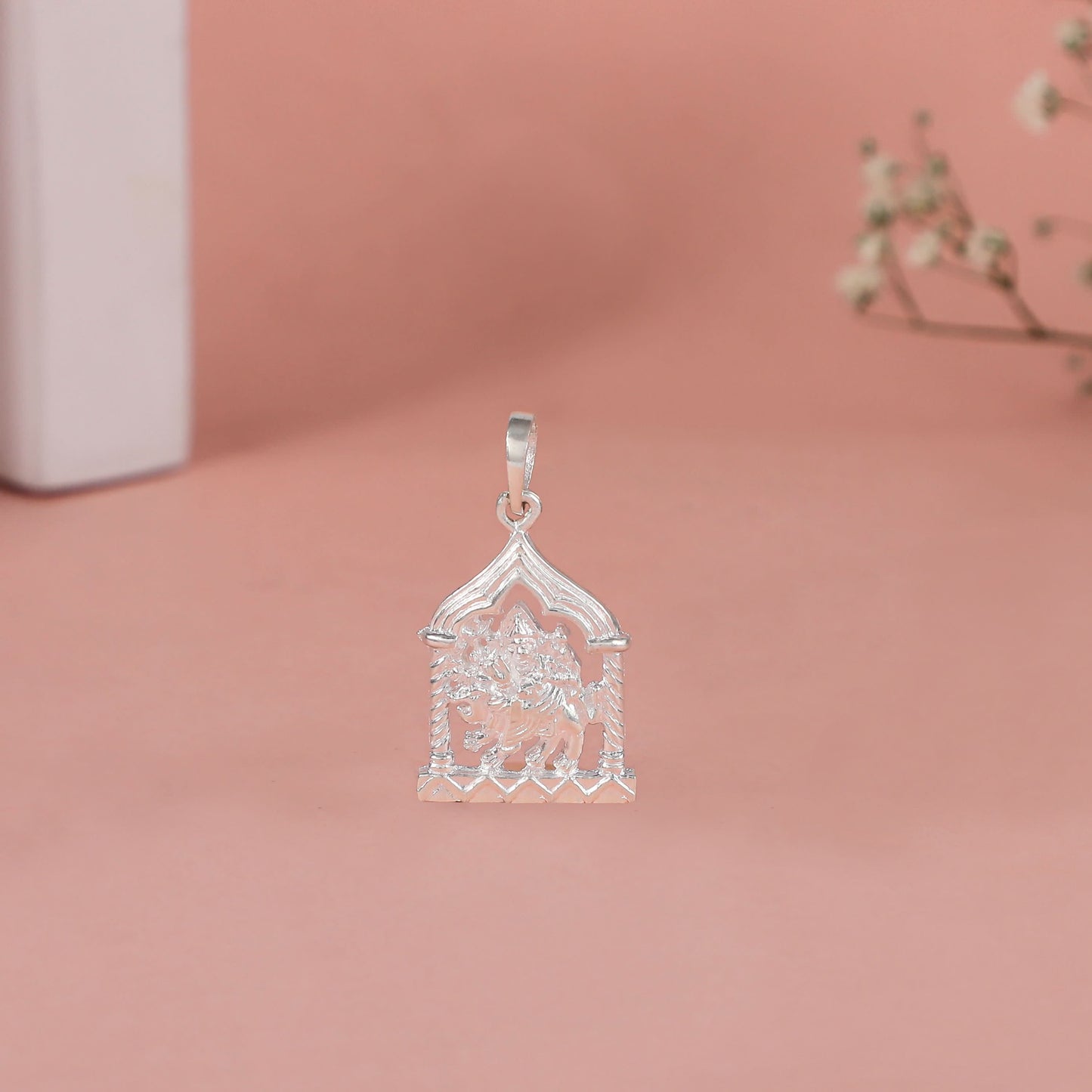 Simhavahini Silver Pendant