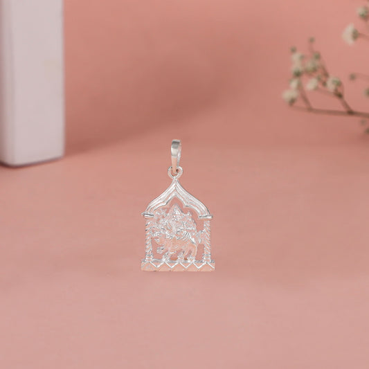 Simhavahini Silver Pendant