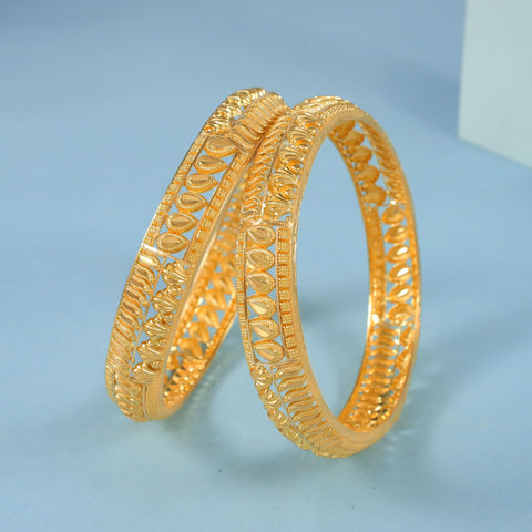 Aarvika Leafwork Gold Bangles