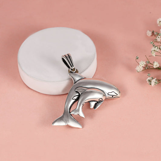 Graceful Fish Silver Pendant