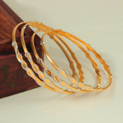 Meher Modern Ripple Gold Bangles