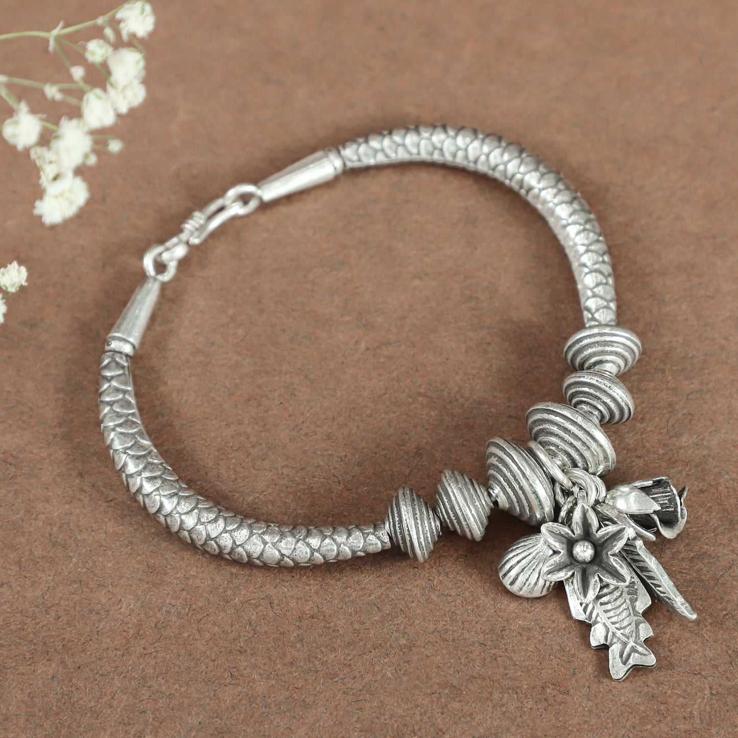 Aneena Regal Silver Bracelet