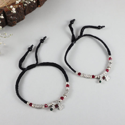 Royal Tones Silver Finish Anklets