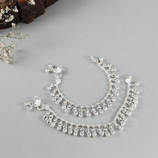 Elegant Silver baby Anklets With Delicate