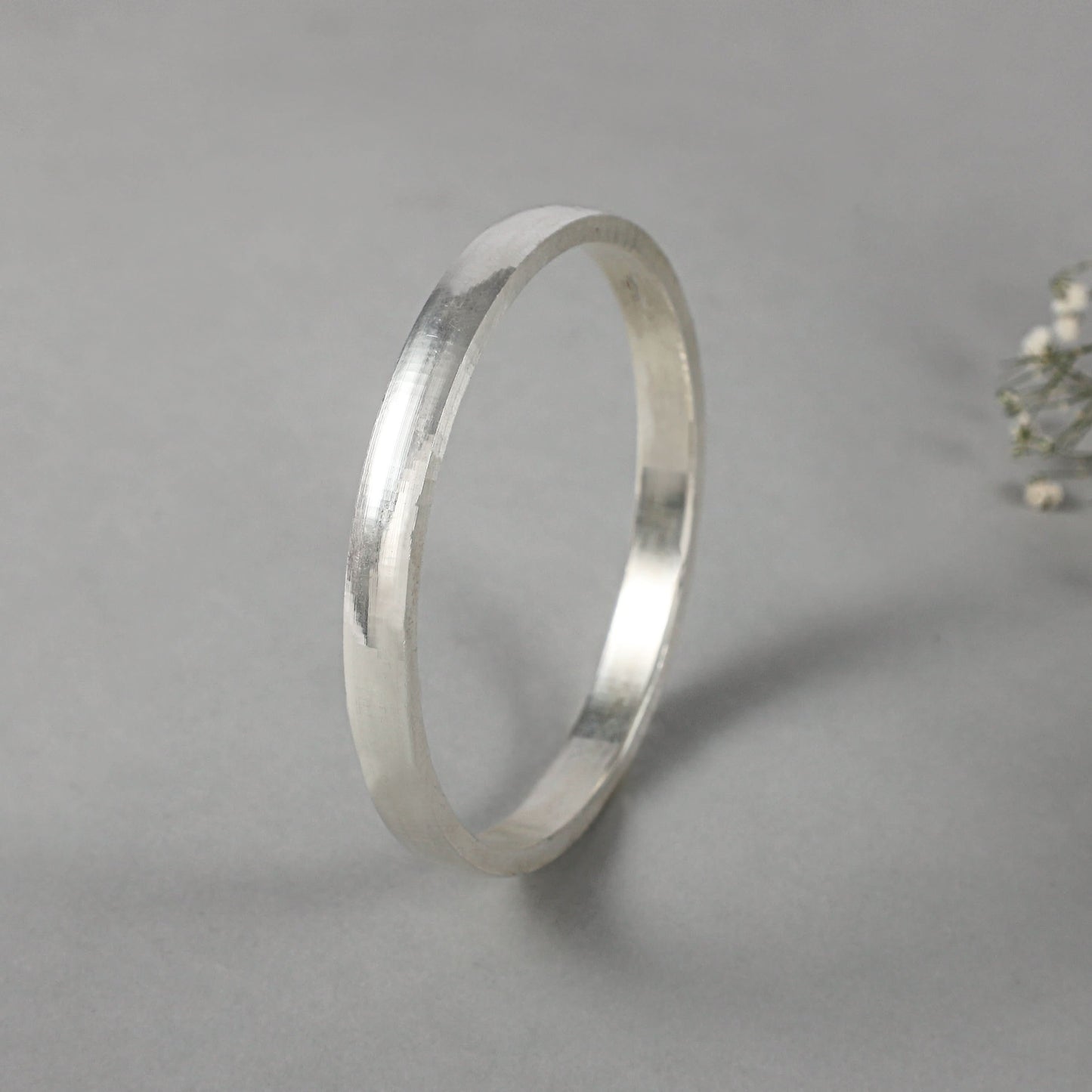 Aarav Plain Silver Kada