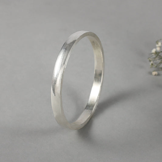 Aarav Plain Silver Kada