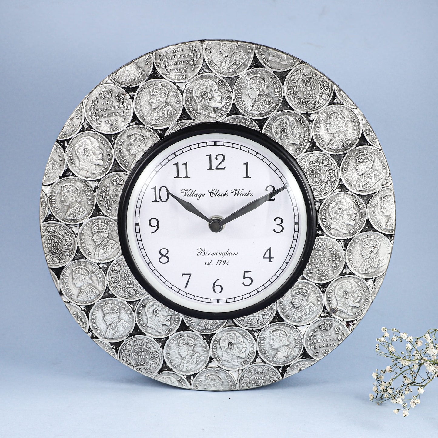 Coin Time Silver Clock