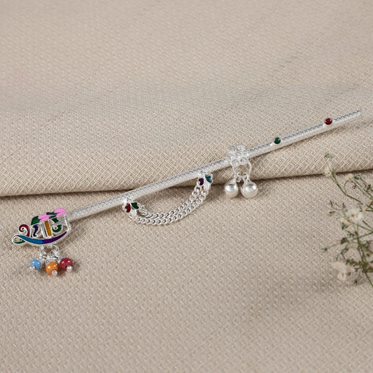 Shivansh Bansuri-Elegant silver Shiv flute