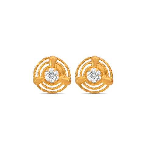 Sara Elegant Earrings Gold Toned Lotus