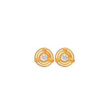 Zara Elegant Gold floral Earrings With Sparkling