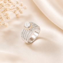 Kirti Multi Row With Centre & Halo Diamond Ring