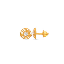 Zara Elegant Gold floral Earrings With Sparkling