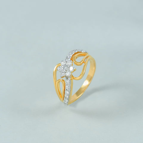 Mishti Flowing Gold Curves Diamond Ring