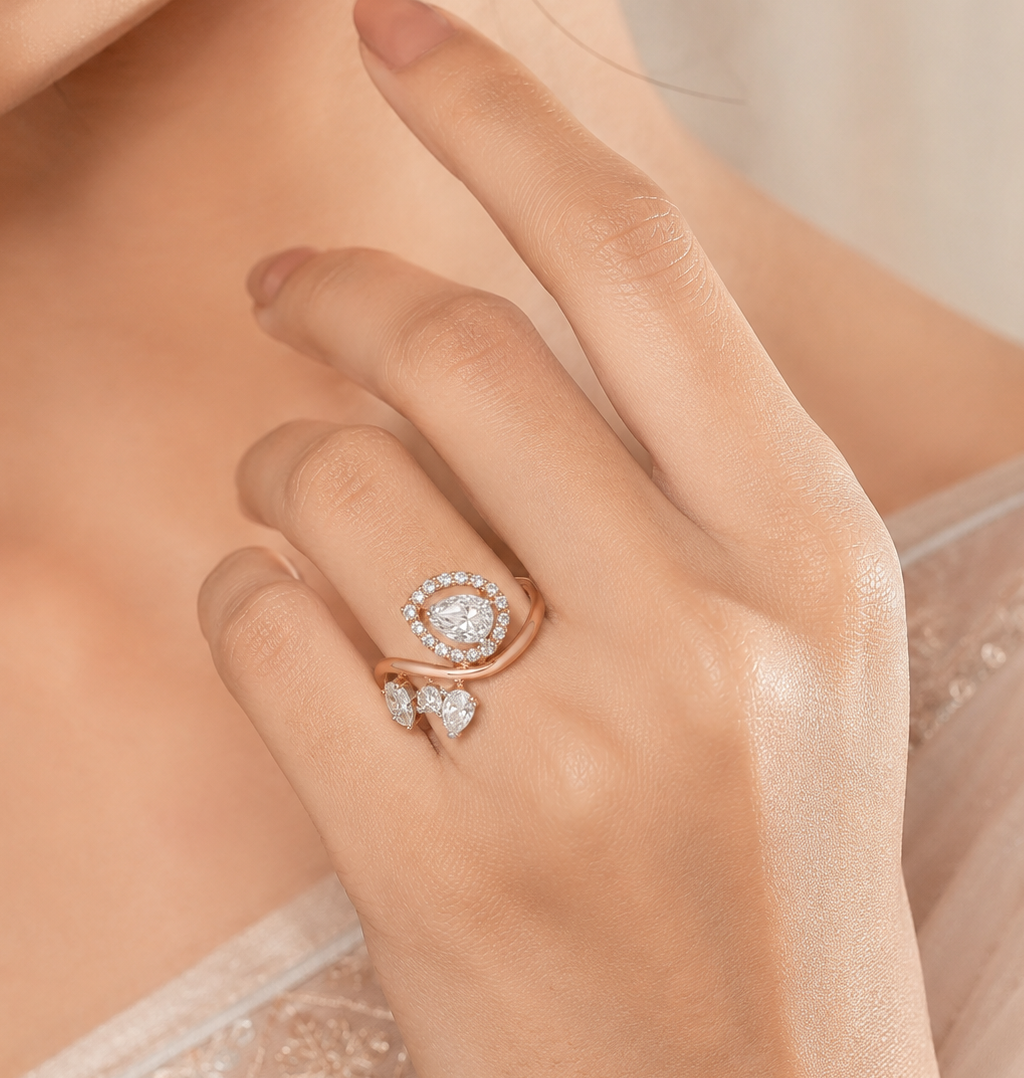 Pihu Swirl Design Diamond Ring