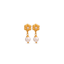 Meera Floral pearl drop Gold Earrings