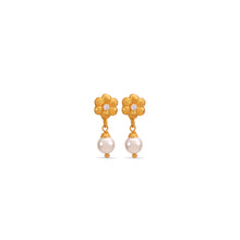 Meera Floral pearl drop Gold Earrings