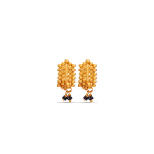 Amara Beaded charm with black Gold Earrings