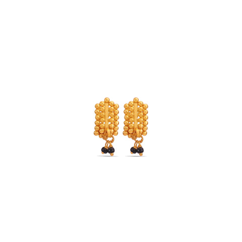 Amara Beaded charm with black Gold Earrings