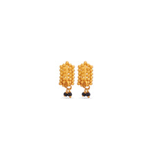 Amara Beaded charm with black Gold Earrings