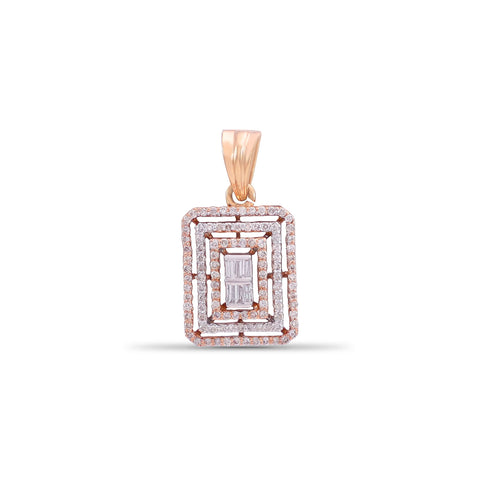 Radiant Brilliance In Rose Gold  Diamond Pendant