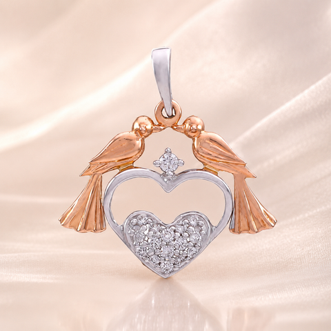 Suhani Heart & Birds Diamond Pendant