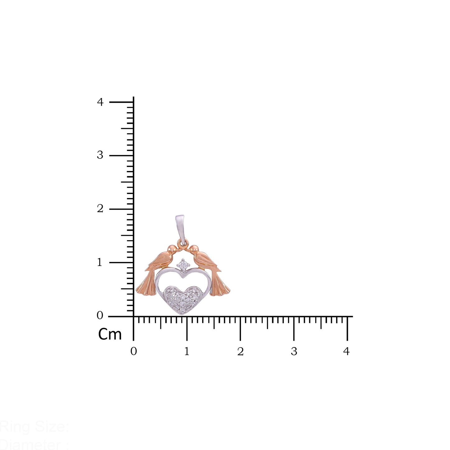 Suhani Heart & Birds Diamond Pendant