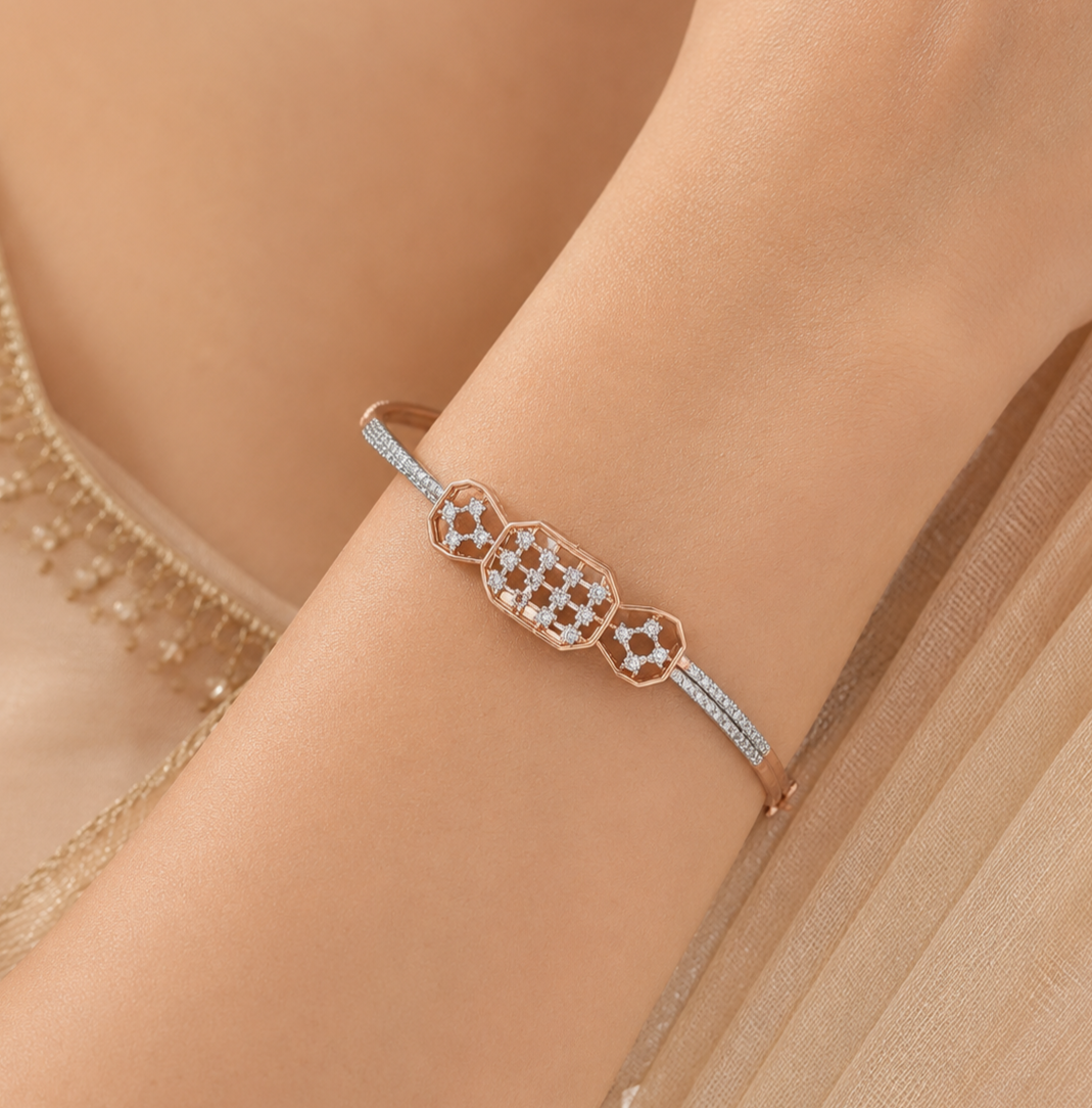 Jiya Elegant Rose Gold Diamond Bracelet