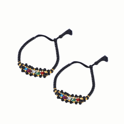 Multicolour  Nazariya Black Thread For Kids