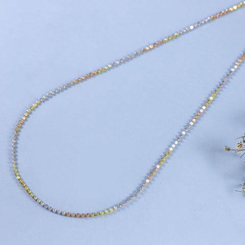 Elegant Tri-Color Shine Silver Chain
