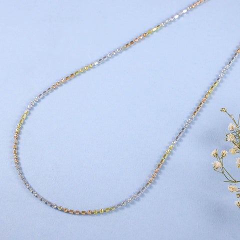 Zoya Tri-Color Silver Chain  For Everyday Wear