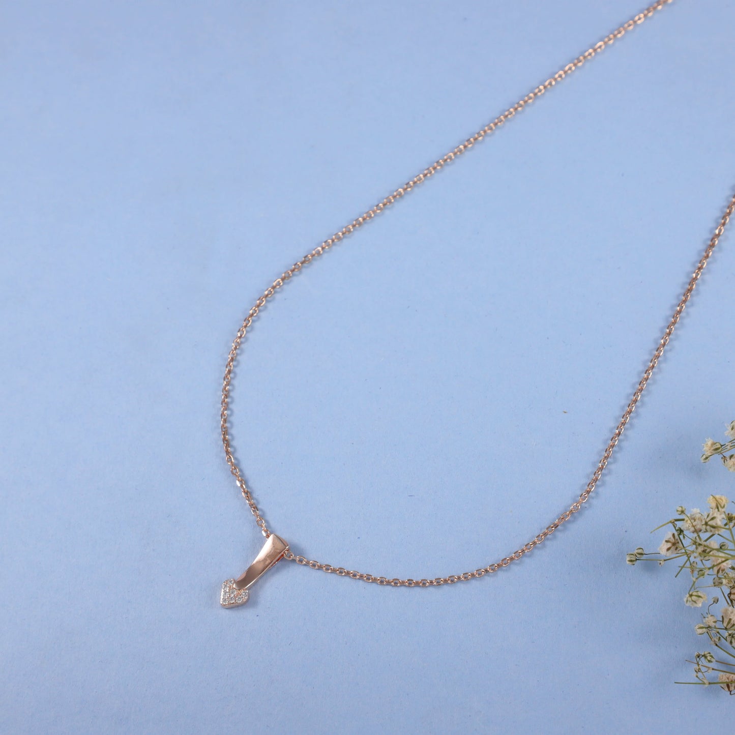 Rose Shine Minimalist Heart Silver Cz Pendant