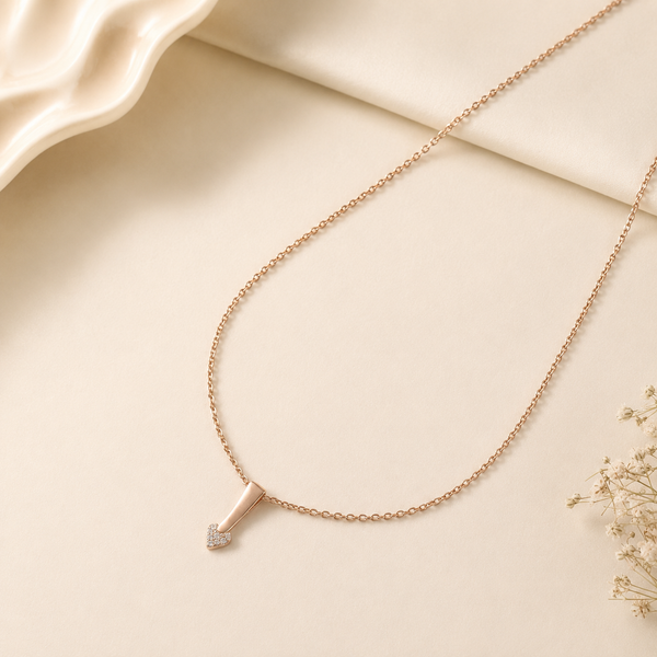 Rose Shine Minimalist Heart Silver Necklace