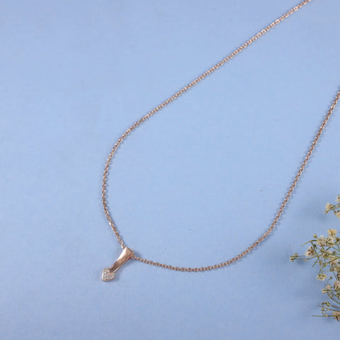 Rose Shine Minimalist Heart Silver Cz Pendant