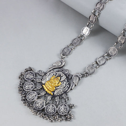Suhana  Lakshmi Silver Coin Necklace